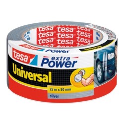 Cinta adhesiva tesa americana 25 mt x 50 mm extra power color plata