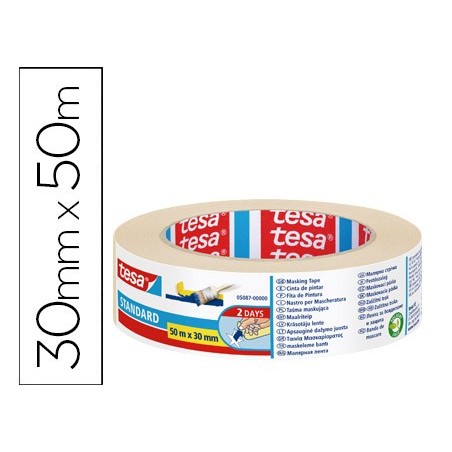 Cinta adhesiva tesa para pintor 50 mt x 30 mm