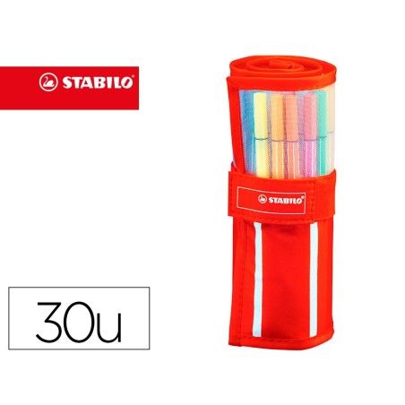 Rotulador stabilo acuarelable pen 68 estuche de 24 colores estandar  6 colores neon