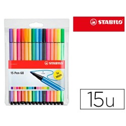 Rotulador stabilo acuarelable pen 68 estuche de 10 colores estandar  5 colores neon