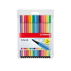 Rotulador stabilo acuarelable pen 68 estuche de 10 colores estandar  5 colores neon