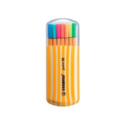 Rotulador stabilo punta de fibra point 88 zebrui estuche de 20 unidades colores neon surtidos