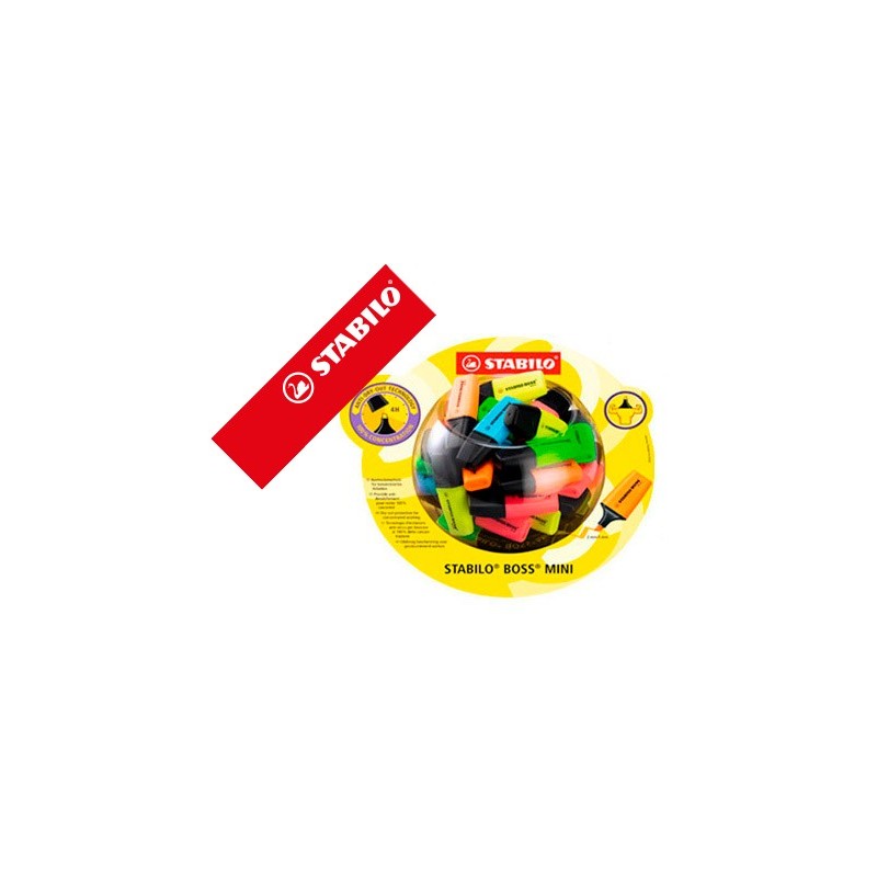 Rotulador stabilo boss mini fluorescente expositor bombonera de 50 unidades colores surtidos
