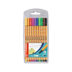 Rotulador stabilo punta de fibra point 88 estuche de 10 unidades colores surtidos
