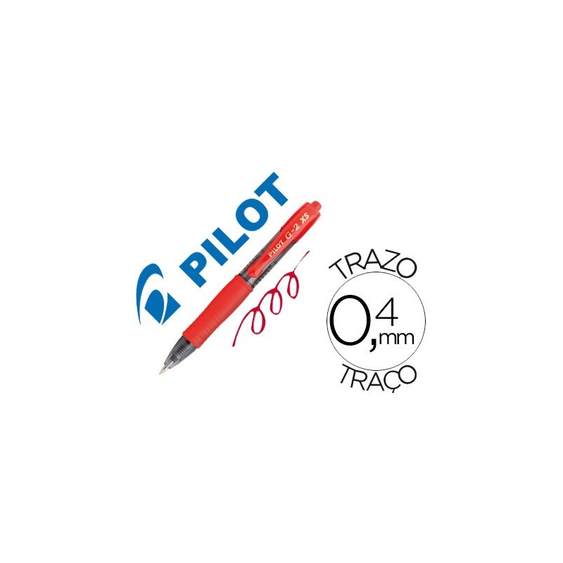 Boligrafo pilot g-2 pixie rojo tinta gel retractil sujecion de caucho
