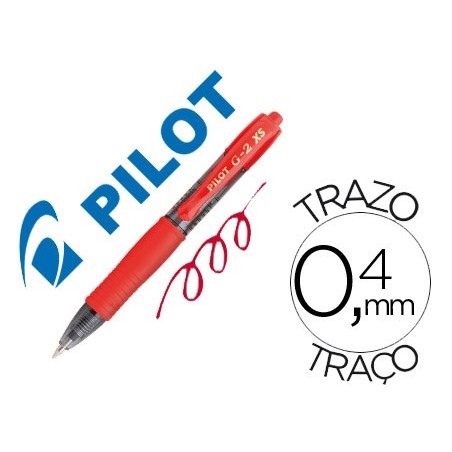 Boligrafo pilot g-2 pixie rojo tinta gel retractil sujecion de caucho