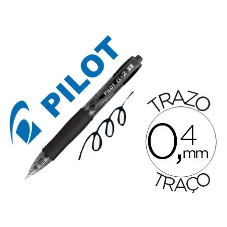 Boligrafo pilot g-2 pixie negro tinta gel retractil sujecion de caucho