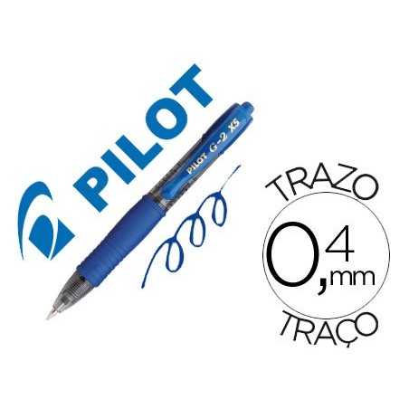 Boligrafo pilot g-2 pixie azul tinta gel retractil sujecion de caucho