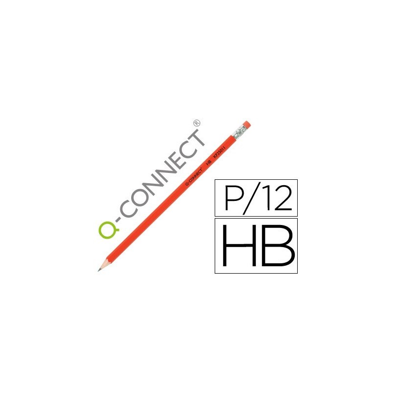 Lapices de grafito q-connect hexagonal con goma n.2 hb