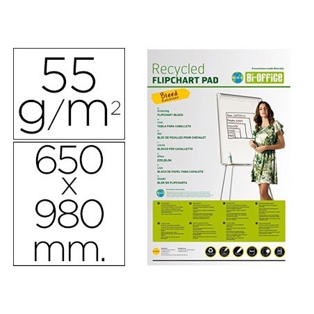 Bloc congreso bi-office papel reciclado 650x980 mm 20 hojas 55g/m2