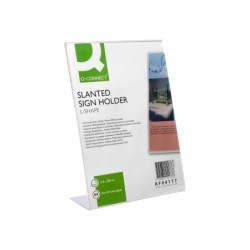 Expositor sobremesa q-connect con forma de l metacrilato tamaño 213x300 mm