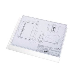 Funda multitaladro q-connect din a3 apaisada 80 micras cristal con apertura superior - bolsa de 10
