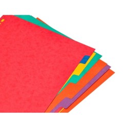 Separador q-connect cartulina brillo juego de 6 separadores din a4 multitaladro