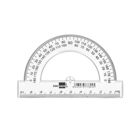 Semicirculo liderpapel 10 cm plastico