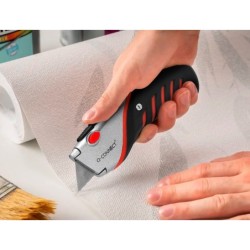 Cuter q-connect metalico ancho aleacion de aluminio - 2 cuchillas de repuesto - cuchilla 19 mm xd-8300 blister 1 unida