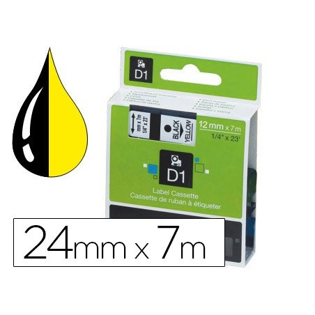 Cinta dymo 1000 negro-amarillo 24 mm x 7 m d1