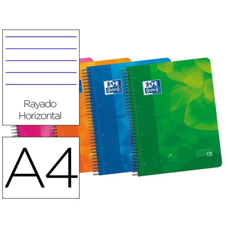 Bloc espiral oxford tapa polipropileno microperforado din a4 120 hojas 90 gr horizontal Bloc espiral oxford tapa polipropileno microperforado din a4 120 hojas 90 gr horizontal