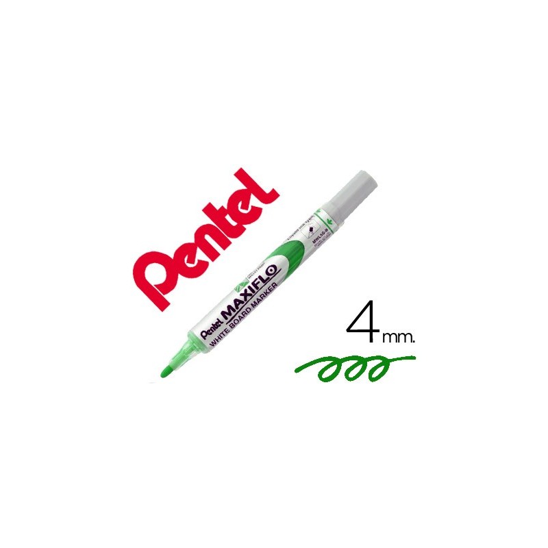 Rotulador maxiflo pentel para pizarra blanca color verde