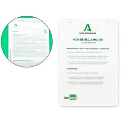 Libro liderpapel hojas de reclamaciones junta de andalucia din a4 25 juegos original  2 copias
