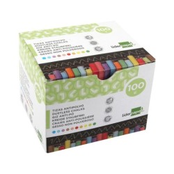 Tiza color antipolvo liderpapel caja de 100 unidades colores surtidos
