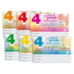 Libreta liderpapel pautaguia tapa cartoncillo 32 hojas din a5 70 g cuadriculado pautado 4 mm apaisado con margen
