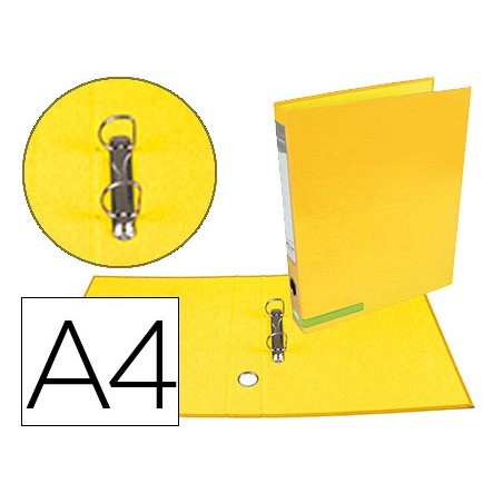 Carpeta de 2 anillas 25 mm mixtas liderpapel a4 forrado color system con ollao y tarjetero amarillo