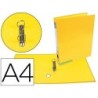 Carpeta de 2 anillas 25 mm mixtas liderpapel a4 forrado color system con ollao y tarjetero amarillo