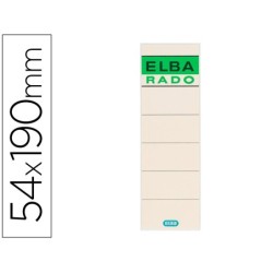 Etiquetas adhesivas elba lomera color hueso 54x190 mm pack de 10 unidades