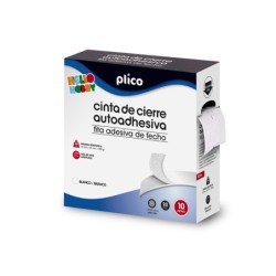 Cinta de cierre adhesiva plico velcro blanco 20mm x 10m