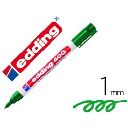 Rotulador edding marcador permanente 400 verde punta redonda 1 mm recargable