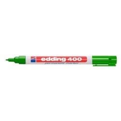 Rotulador edding marcador permanente 400 verde punta redonda 1 mm recargable