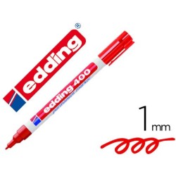 Rotulador edding marcador permanente 400 rojo punta redonda 1 mm recargable