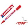 Rotulador edding marcador permanente 400 rojo punta redonda 1 mm recargable