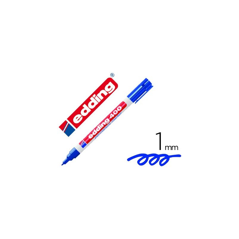 Rotulador edding marcador permanente 400 azul punta redonda 1 mm recargable Rotulador edding marcador permanente 400 azul punta redonda 1 mm recargable