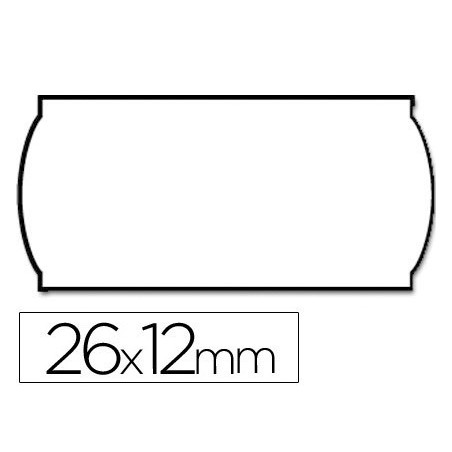 Etiquetas meto onduladas 26x12 mm blanca adh.2 rollo de 1500 etiquetas troqueladas (pt) para etiquetadora tovel