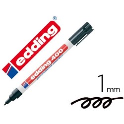 Rotulador edding marcador permanente 400 negro punta redonda 1 mm recargable