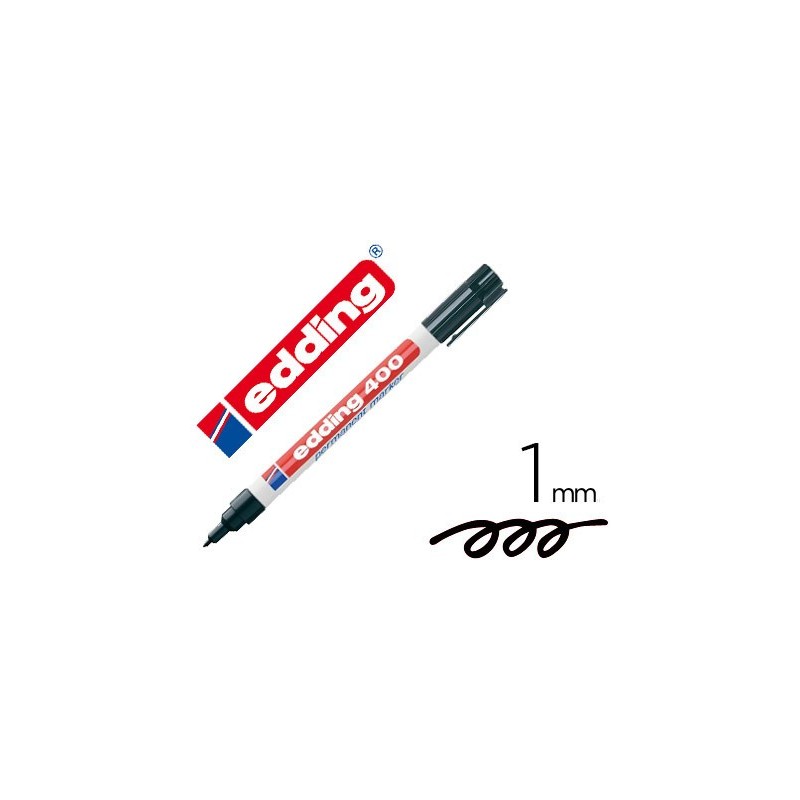 Rotulador edding marcador permanente 400 negro punta redonda 1 mm recargable Rotulador edding marcador permanente 400 negro punta redonda 1 mm recargable