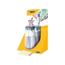 Boligrafo bic cuatro colores shine colores metalizados punta de 1 mm presentacion en expositor