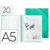 Carpeta liderpapel escaparate con espiral 20 fundas polipropileno din a5 verde