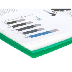 Carpeta liderpapel escaparate con espiral 20 fundas polipropileno din a5 verde