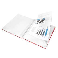 Carpeta liderpapel escaparate con espiral 20 fundas polipropileno din a5 roja