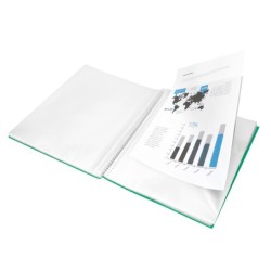 Carpeta liderpapel escaparate con espiral 20 fundas polipropileno din a5 verde