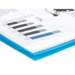 Carpeta liderpapel escaparate con espiral 20 fundas polipropileno din a5 azul