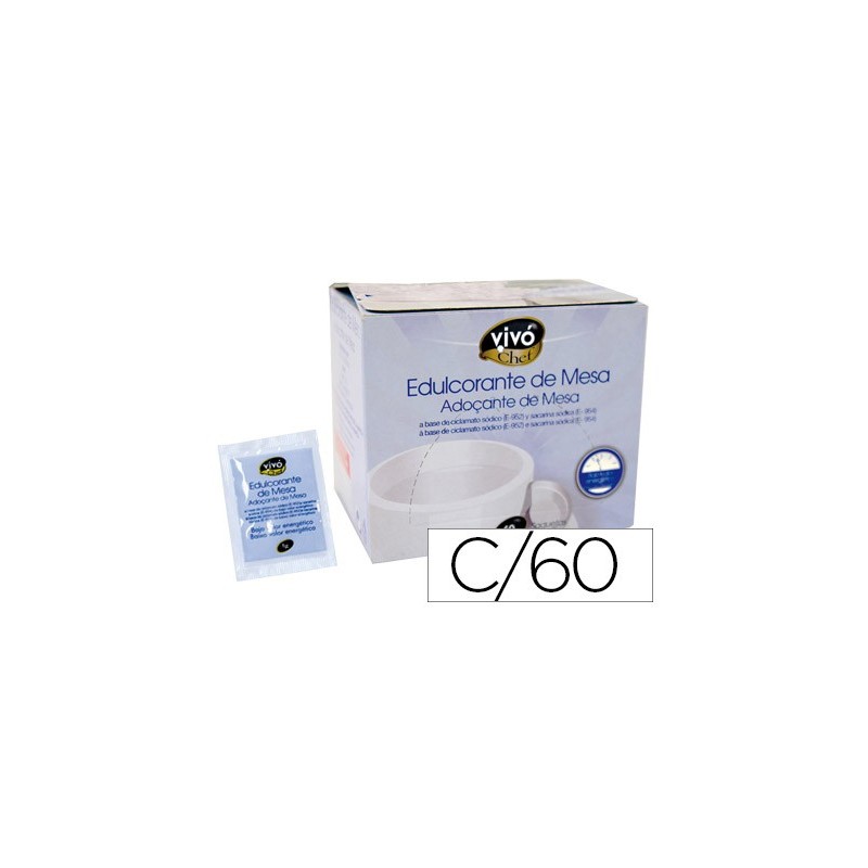 Edulcorante vivochef de facil disolucion caja de 60 sobres