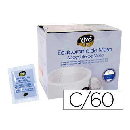 Edulcorante vivochef de facil disolucion caja de 60 sobres