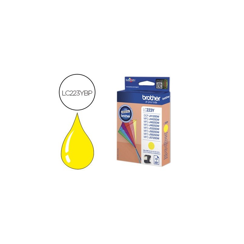 Ink-jet brother lc-223cbp amarillo dcp4120dw mfcj4420dw mfcj4620dw mfcj5320dw 550 pag