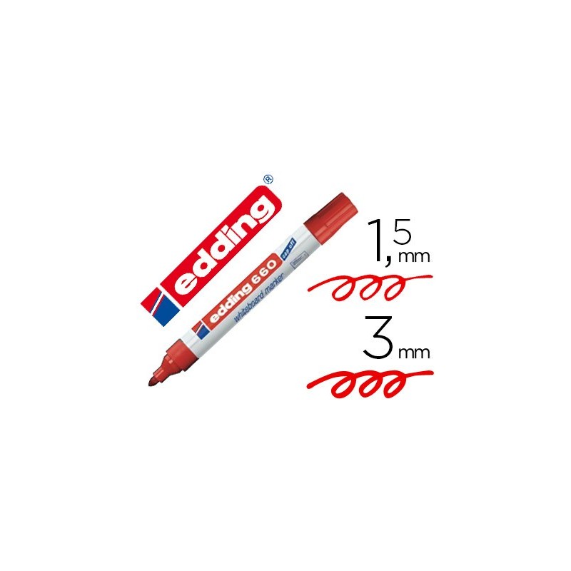 Rotulador edding para pizarra blanca 660 color rojo punta redonda 1,5-3 mm