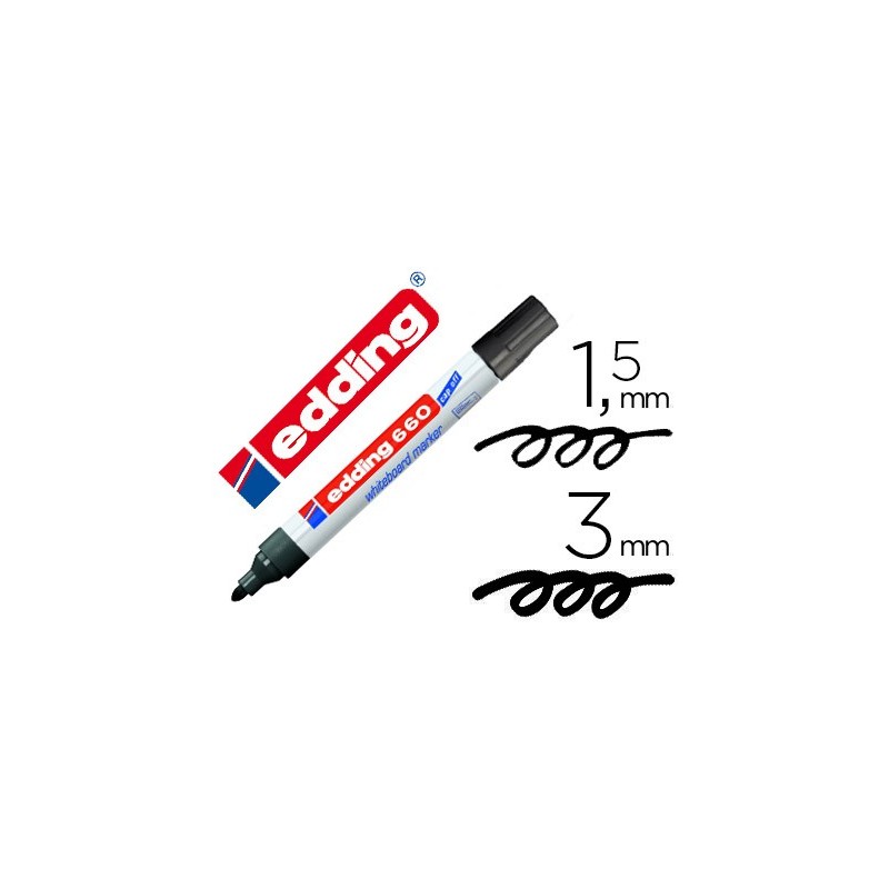 Rotulador edding para pizarra blanca 660 color negro punta redonda 3 mm