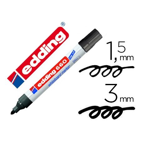 Rotulador edding para pizarra blanca 660 color negro punta redonda 3 mm