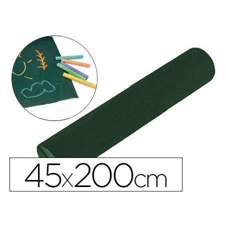 Pizarra liderpapel para tiza adhesiva rollo 45x200 cm color negro o verde